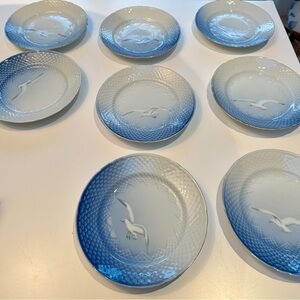Bing & Grondahl Seagull 7.5" Salad Plates w/ Gold Rim -made in Denmark